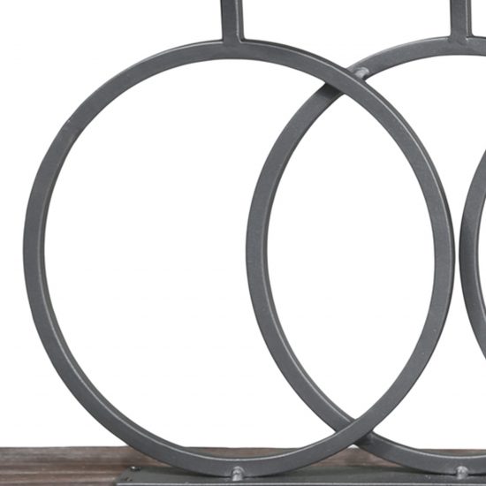 Wood and Metal Candle Holder with Interlocking 5 Rings