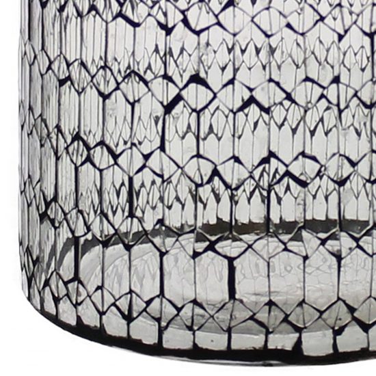 Modern Style Glass Hurricane with Honeycomb Patterned Design