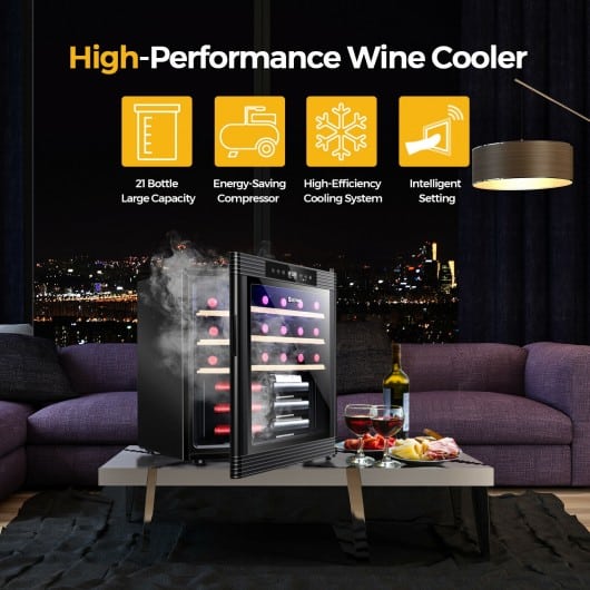 21 Bottle Compressor Wine Cooler Refrigerator with Digital Control
